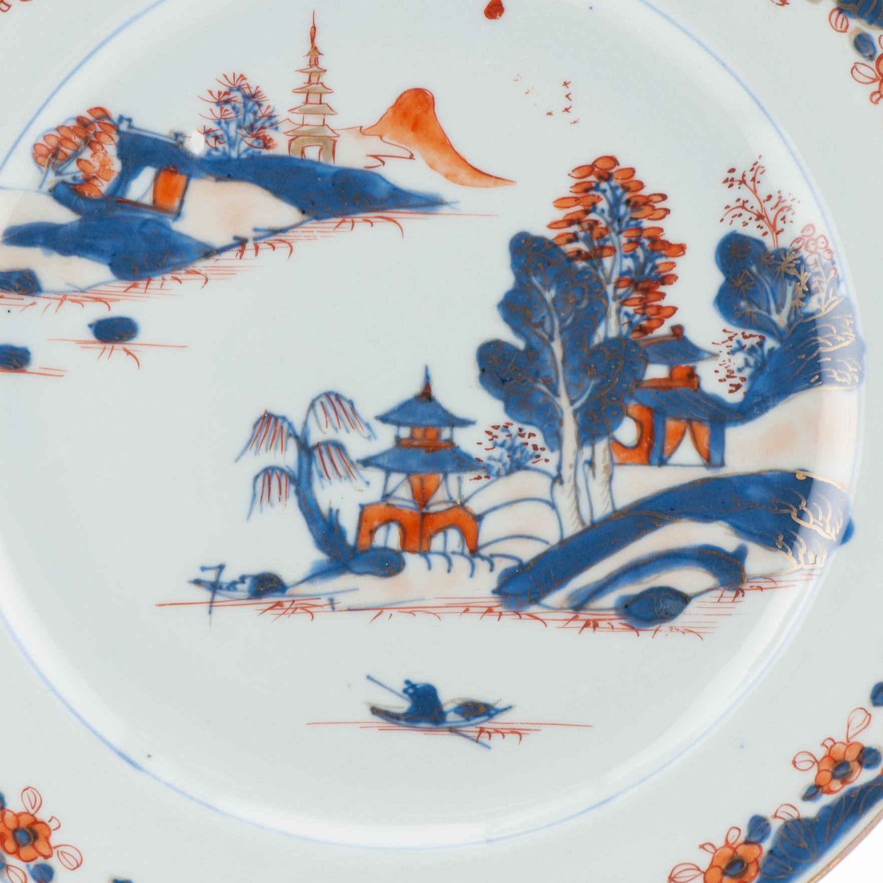 Antico piatto cinese in porcellana con paesaggio Kangxi / Yongzheng In condizioni buone in vendita a Amsterdam, Noord Holland
