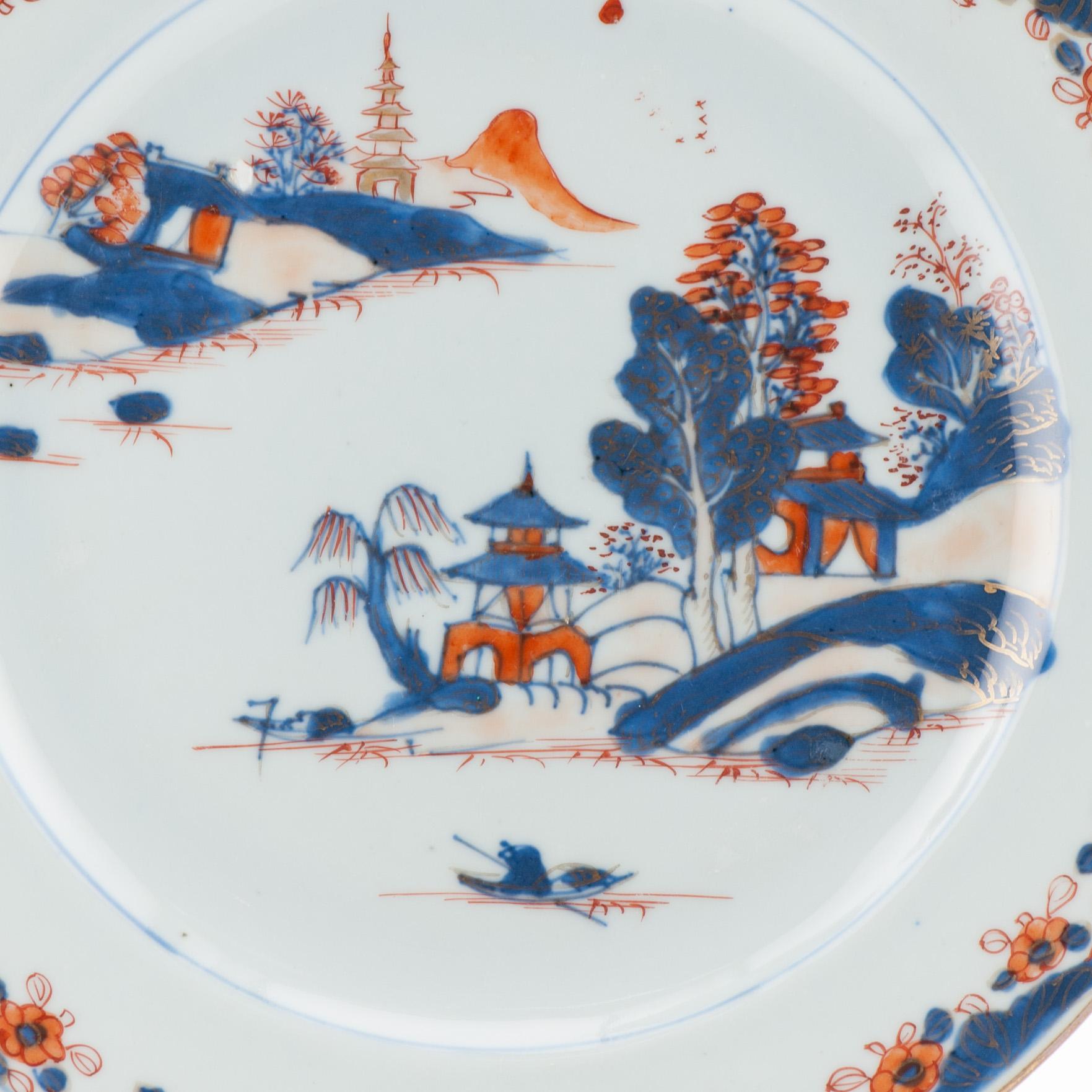 Qing Antico piatto di porcellana cinese Paesaggio Kangxi / Yongzheng Porcellana in vendita