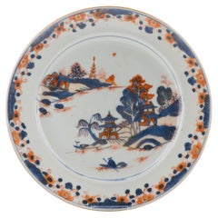 Antique Chinese Porcelain Plate Landscape Kangxi / Yonzheng