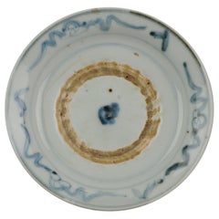 Antiker chinesischer Porzellanteller Swatow Zhangzhou Ming Dynasty, 16/17. Jahrhundert