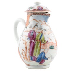 Antique Chinese Porcelain Qianlong Creamer Mandarin Rose, Ca 1740-1750