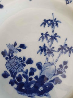 Antique Chinese Porcelain Qianlong Period Blue White Dinner Plate, 18th Century