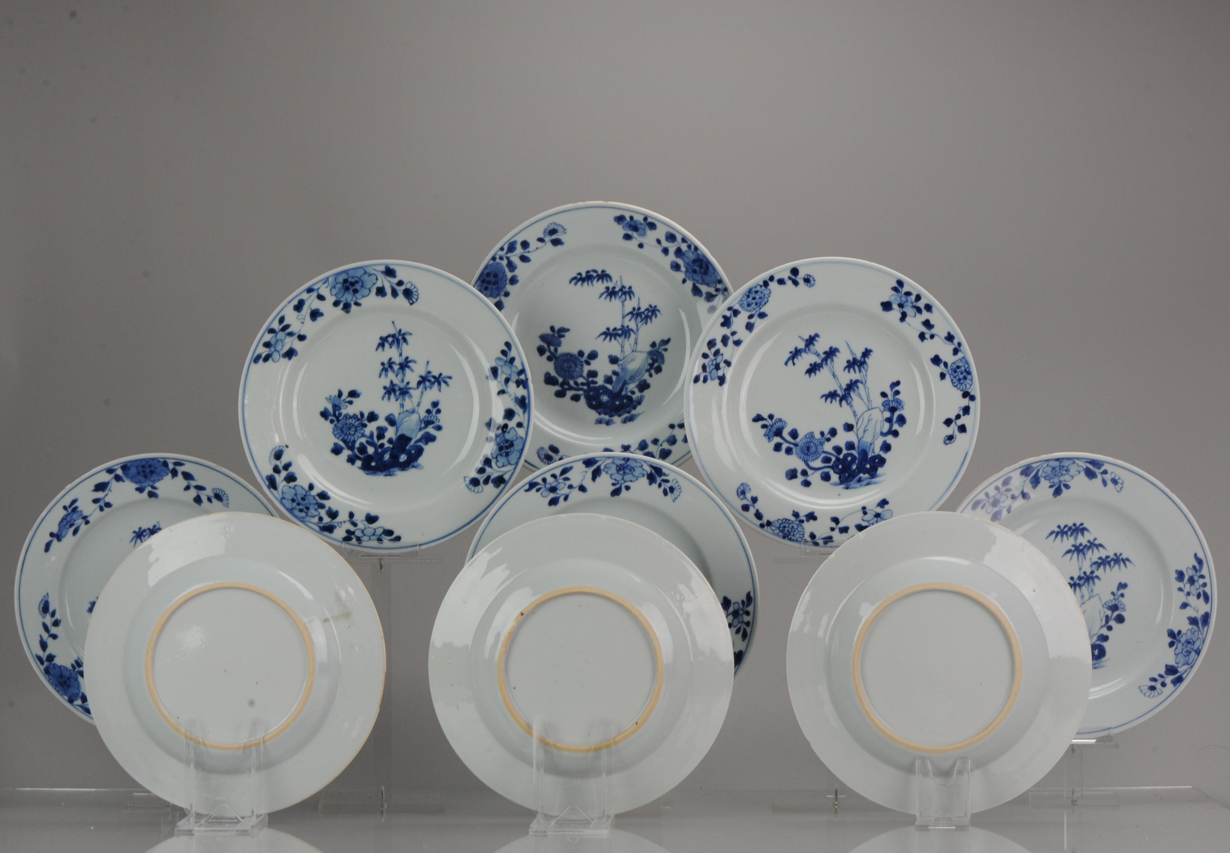 18th Century and Earlier Antique Chinese Porcelain Qianlong Period Blue White Dinner Plate, 18th Century For Sale