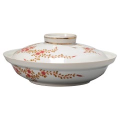 Antiquité Porcelaine Chinoise Période République Marquée Soupière Fleurs Chine