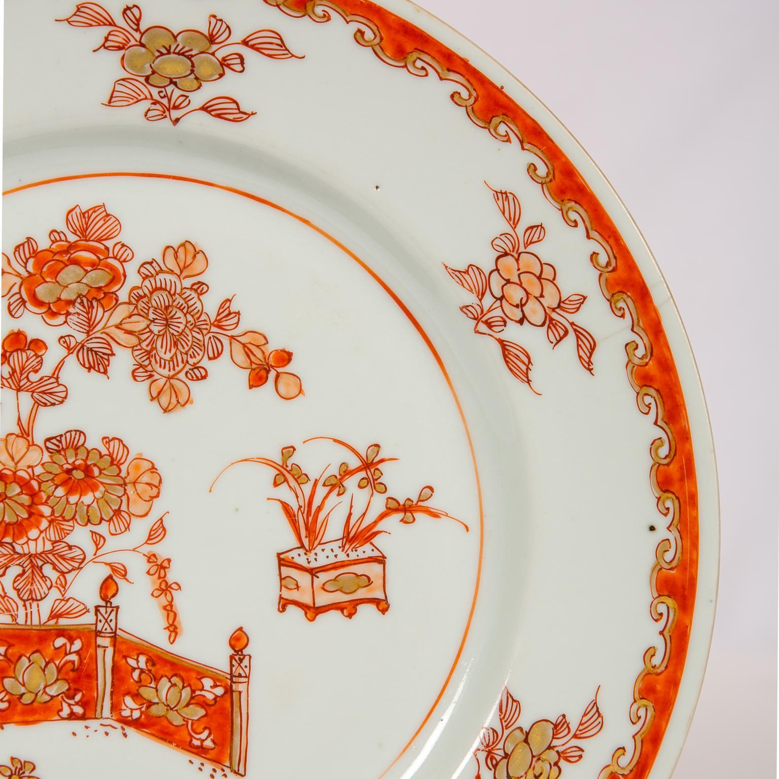 Antique Chinese Porcelain Rouge de Fer Dessert Plates Early 18th Century ca 1710 1