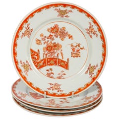 Antique Chinese Porcelain Rouge de Fer Dessert Plates Early 18th Century ca 1710