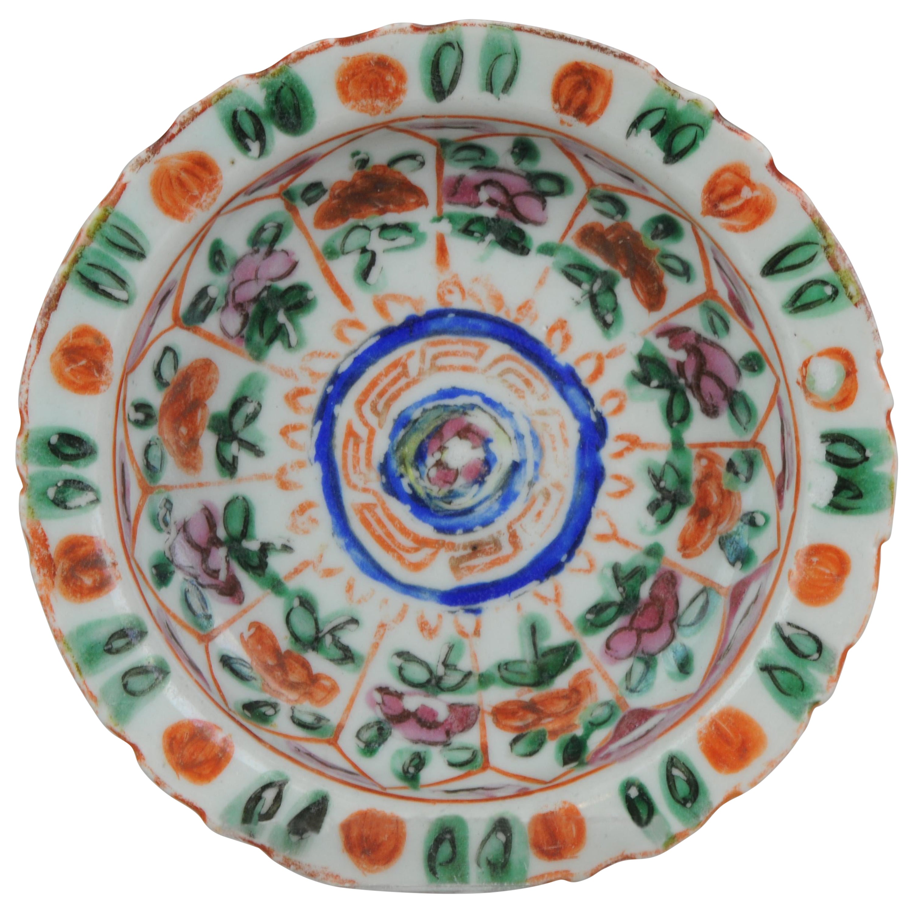 Porcelaine chinoise ancienne Asie mandarine rose tazza Thaïlande, 19e siècle en vente