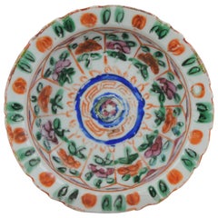 Antique Chinese Porcelain SE Asia Mandarin Rose Tazza Thailand China, 19th Cen