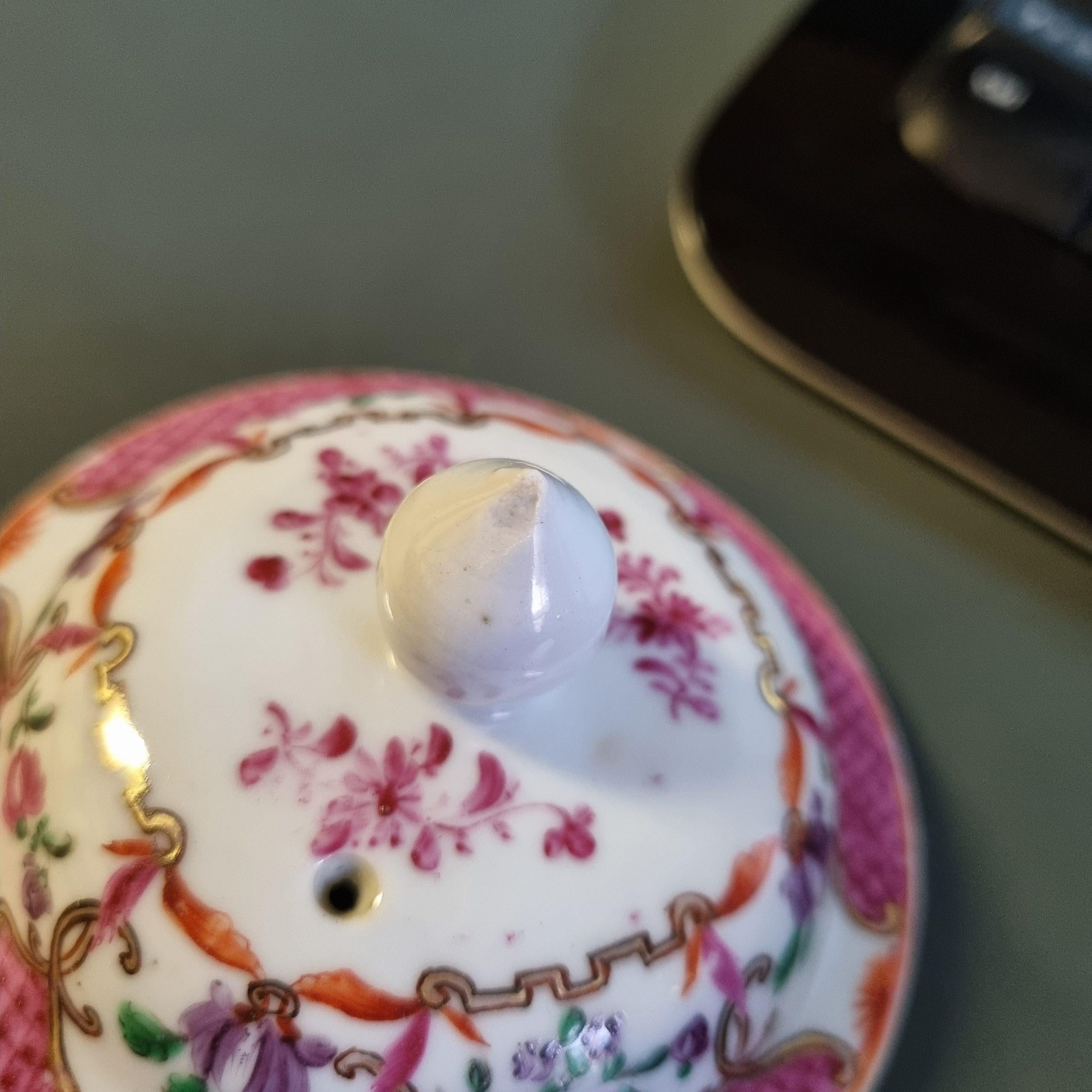 18th Century and Earlier Antique Chinese Porcelain Tea Set Teapot China Chine de Commande Qianlong Period For Sale