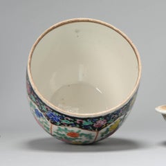 Antique Chinese Porcelain Thai Bencharong Jar with Flowers Black, 18/19th Cen