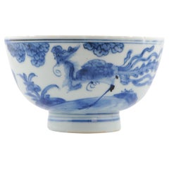 Antiguo Cuenco de Porcelana China Transicional Shunzhi Kangxi s. XVII Marcado China