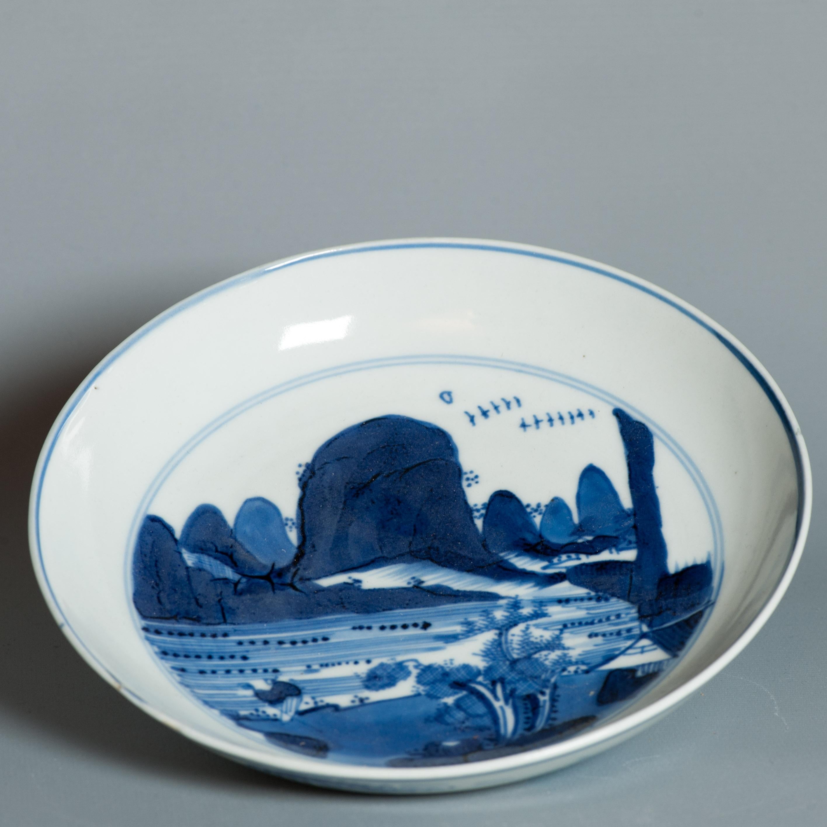 Antike chinesische Shunzhi Kangxi-Schale aus Porzellan Transitional, 17. Jahrhundert, markiert China im Angebot 4
