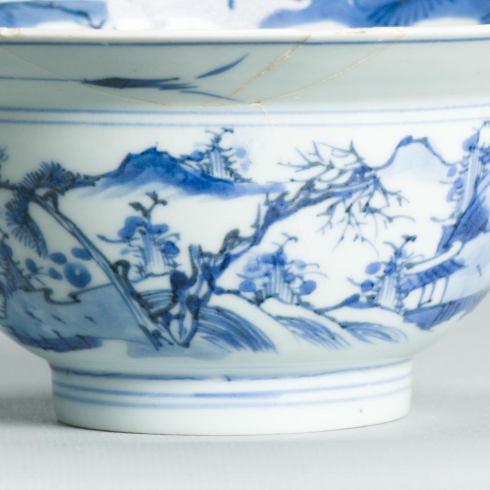 Antique Porcelaine Chinoise Transitionnelle Shunzhi Kangxi 17th c Dish Marked China en vente 15