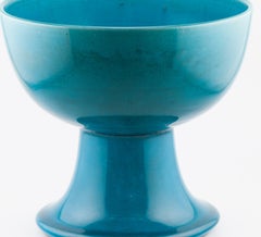 Antique Chinese Porcelain Turqoise Monochrome Large Feeted Basin, 18/19 C