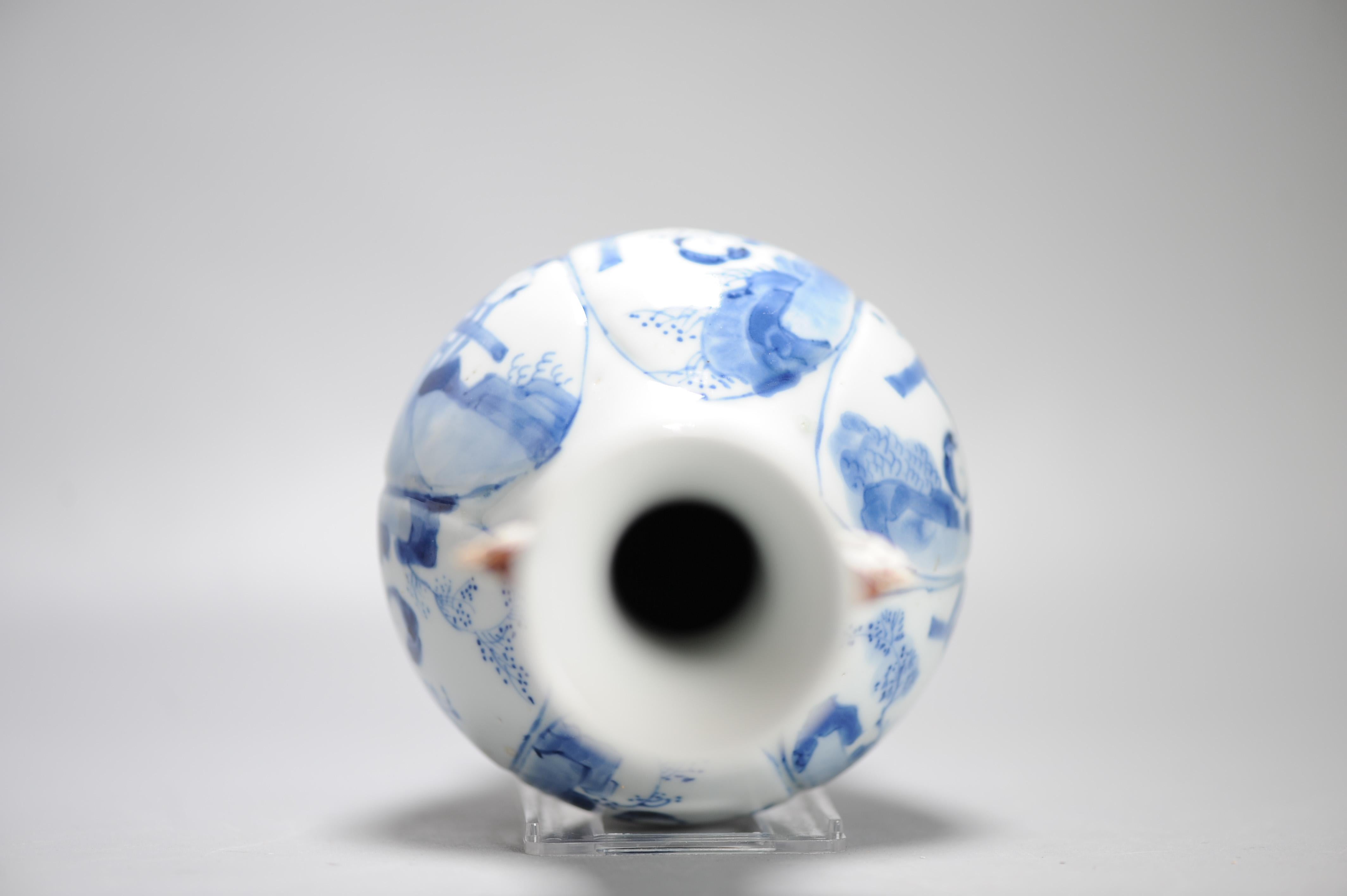 Antique Chinese Porcelain Vase Ca 1700 Kangxi Period Elephant Handle China For Sale 14