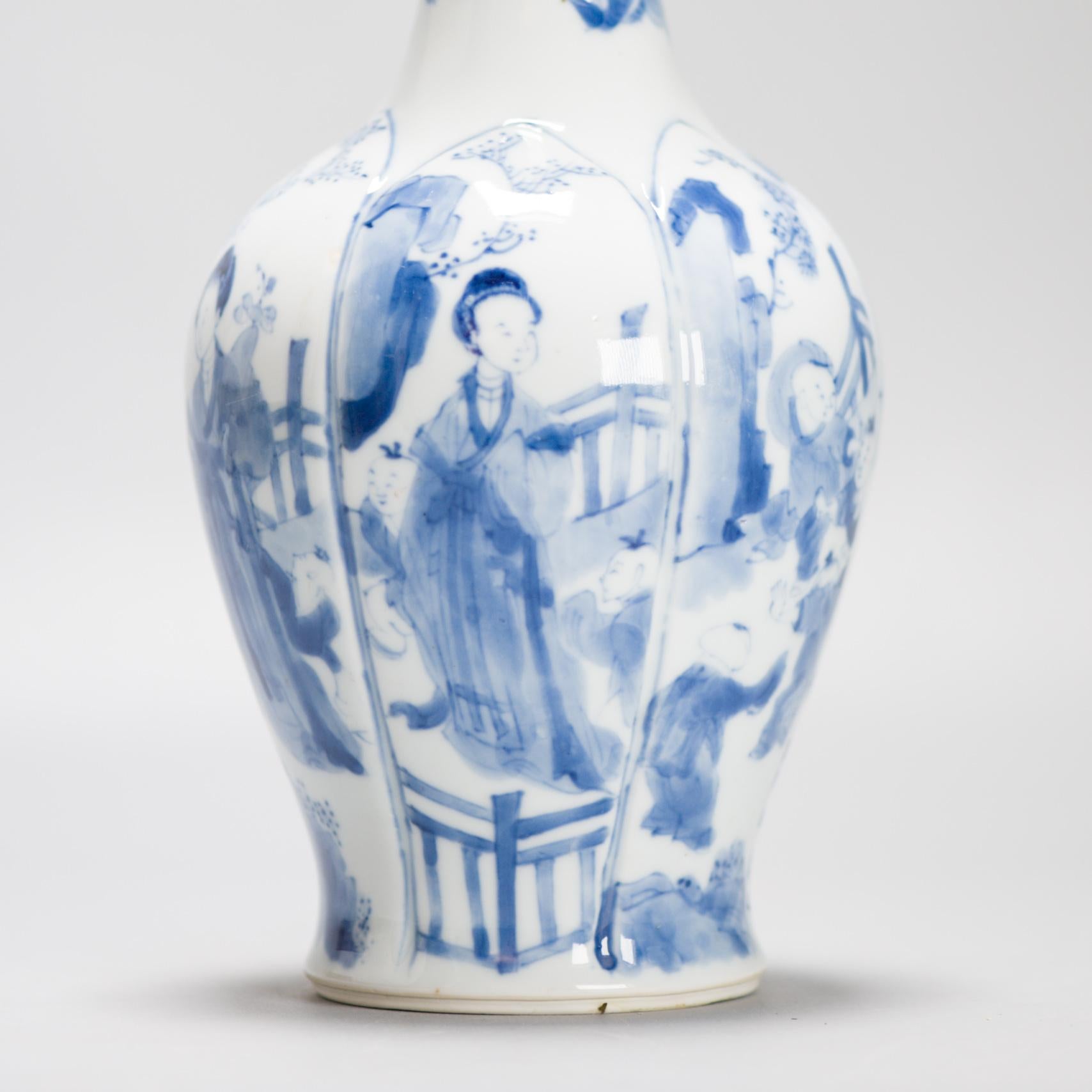 Qing Antique Chinese Porcelain Vase Ca 1700 Kangxi Period Elephant Handle China For Sale