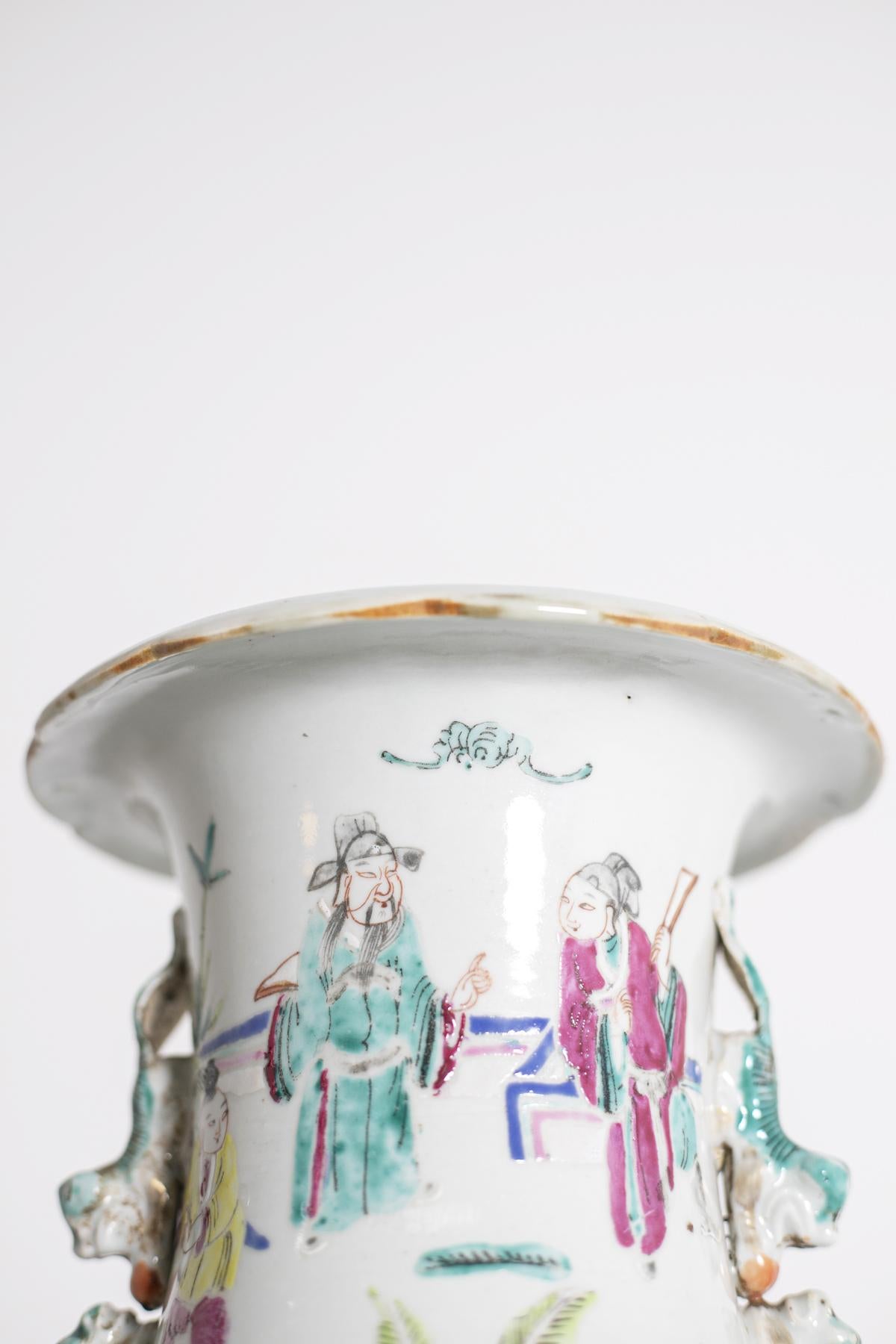 Antique Chinese Porcelain Vase of Celebrating People 1