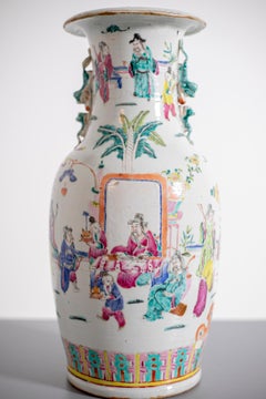 Antique Chinese Porcelain Vase Palace Celebration