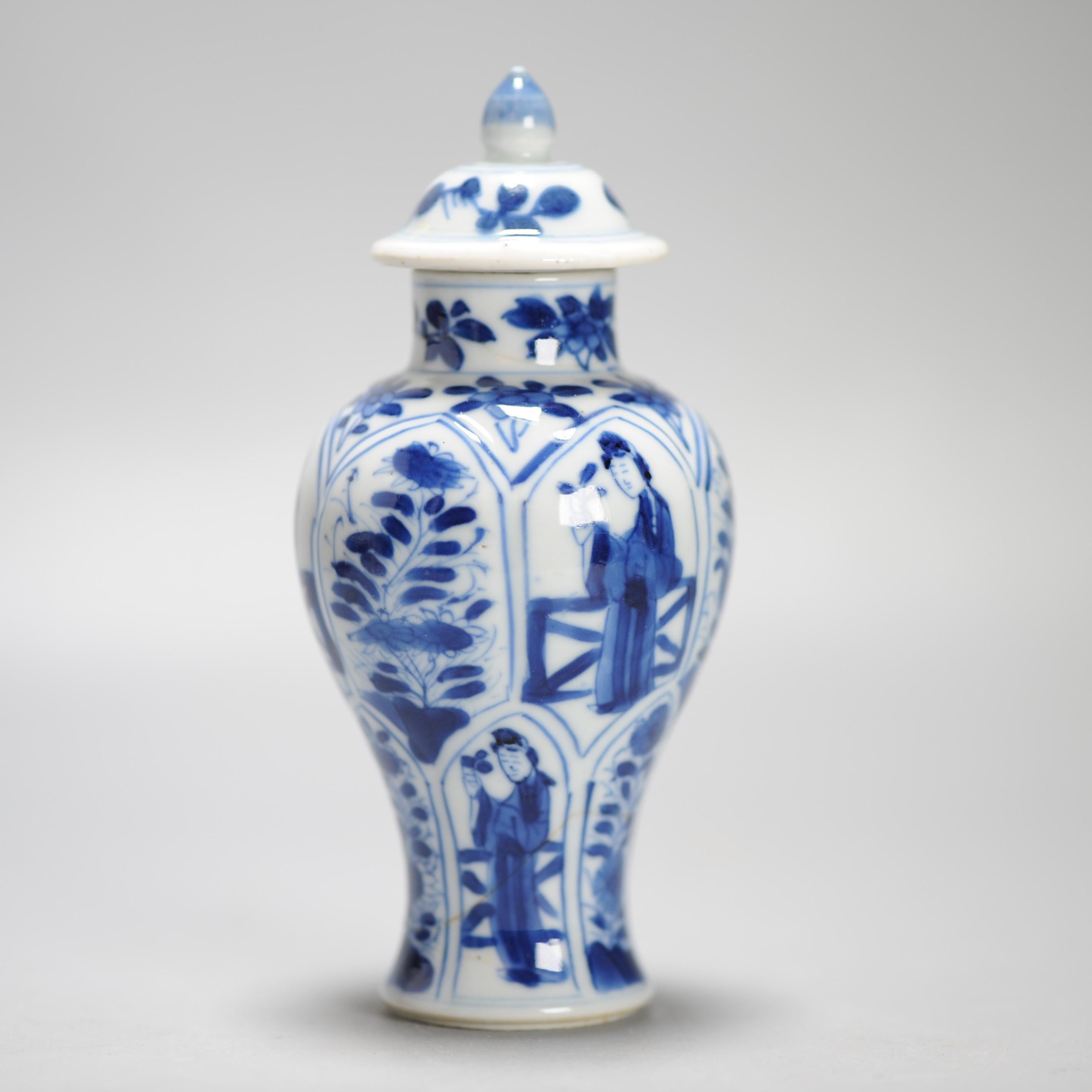 Porcelaine Vase chinois ancien avec scène de lézard figurative, période Kangxi en vente