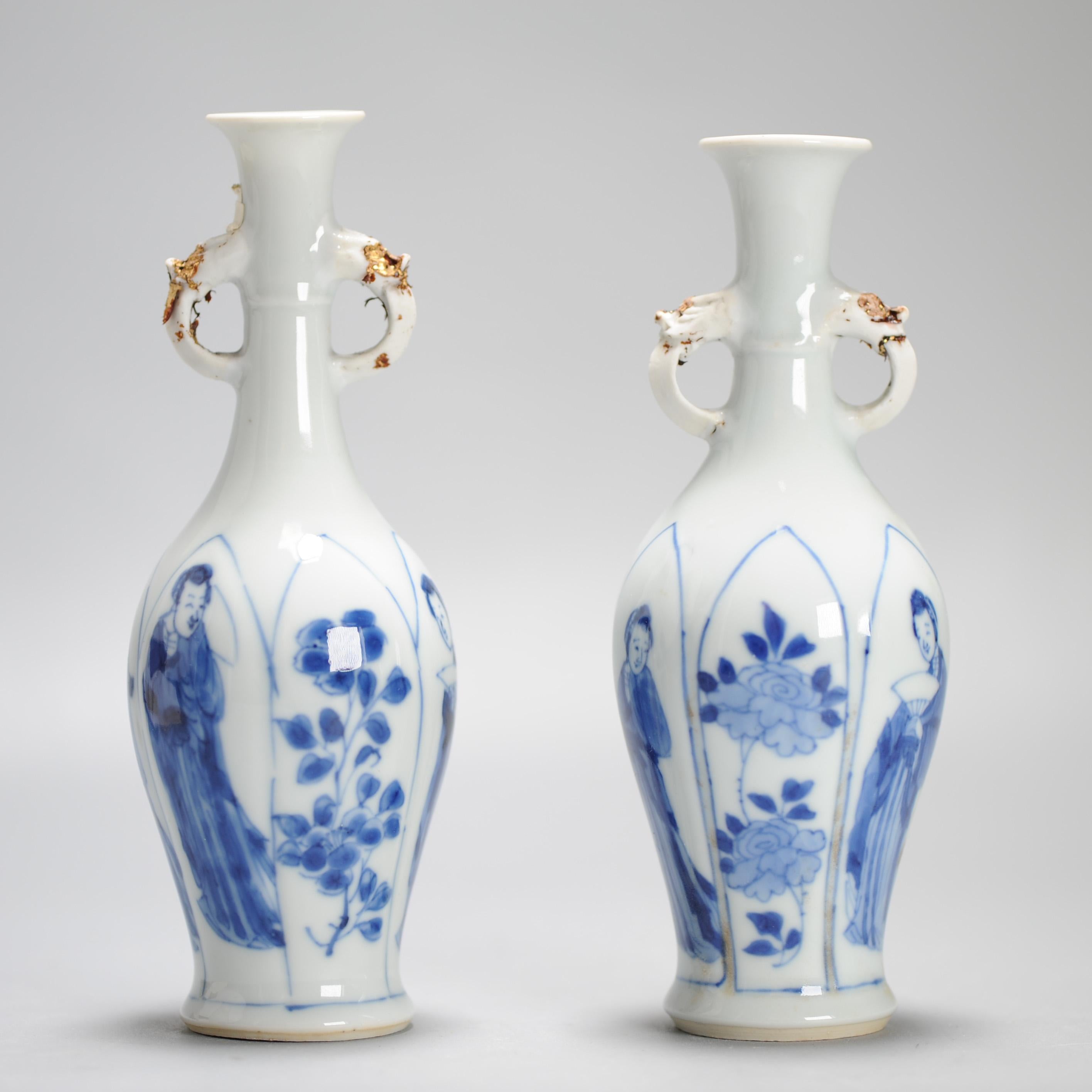 Vases chinois anciens avec scène figurative début de la période Kangxi en vente 5
