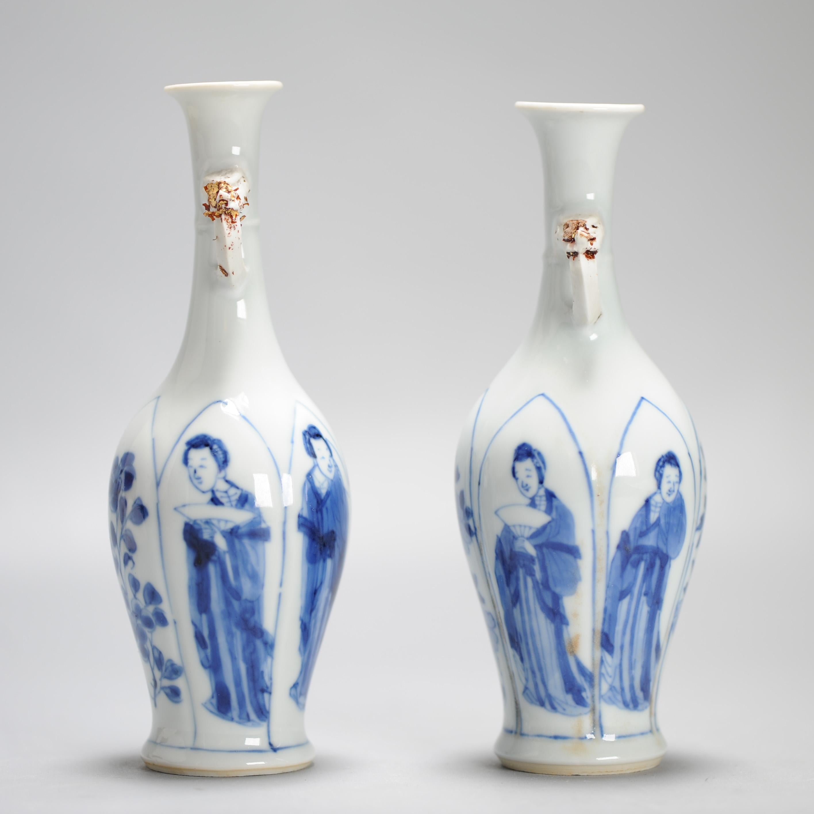 Vases chinois anciens avec scène figurative début de la période Kangxi en vente 8