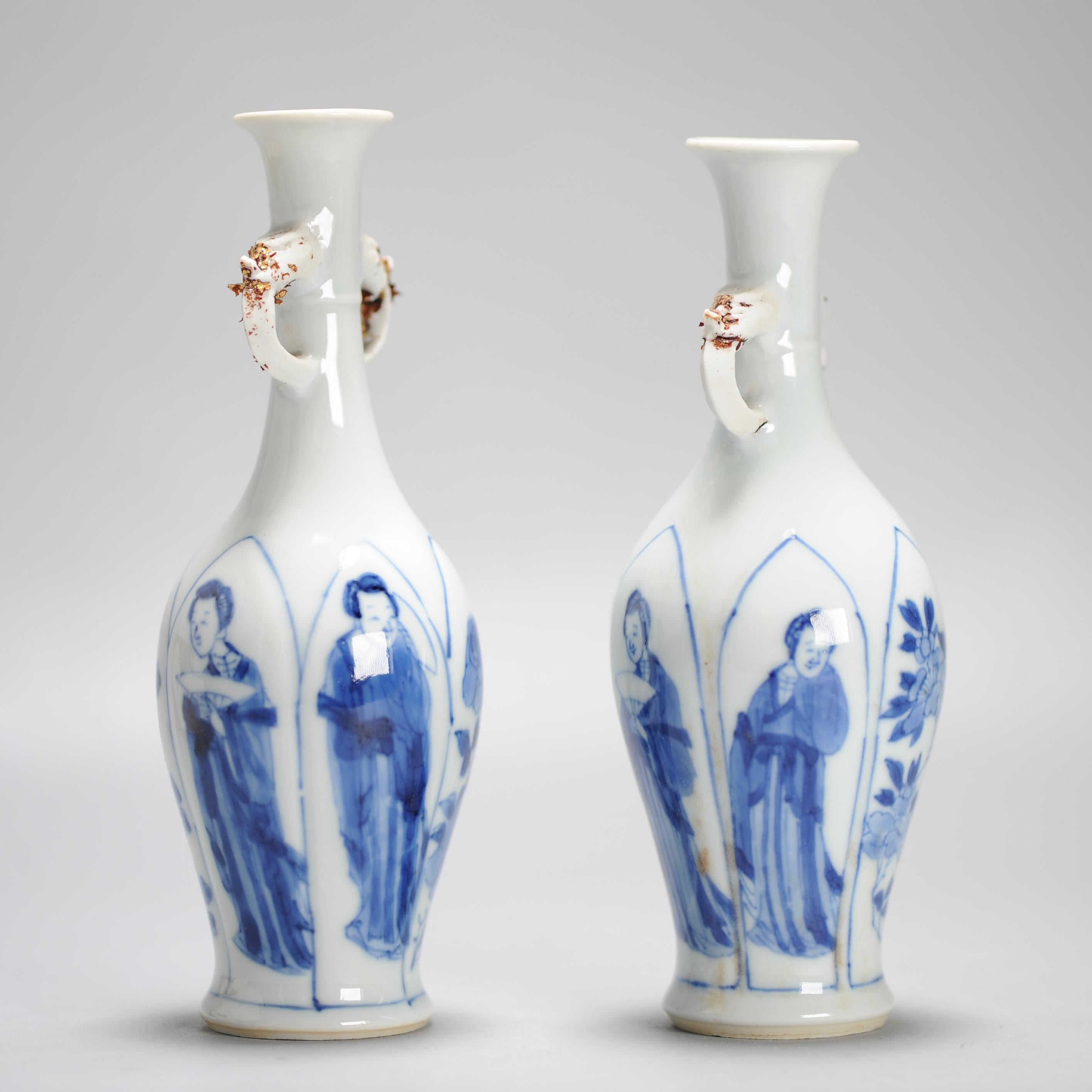 Vases chinois anciens avec scène figurative début de la période Kangxi en vente 9