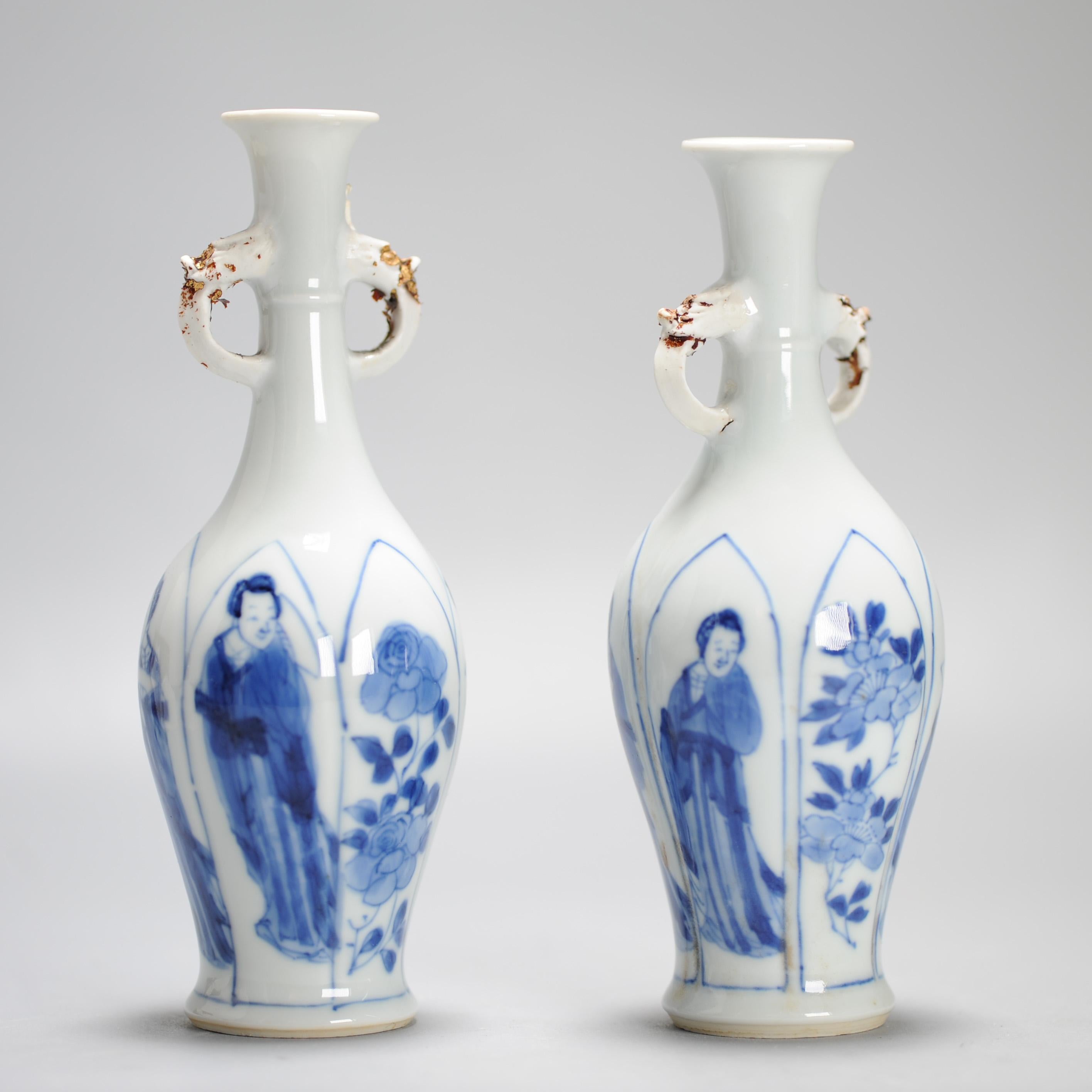 Vases chinois anciens avec scène figurative début de la période Kangxi en vente 10