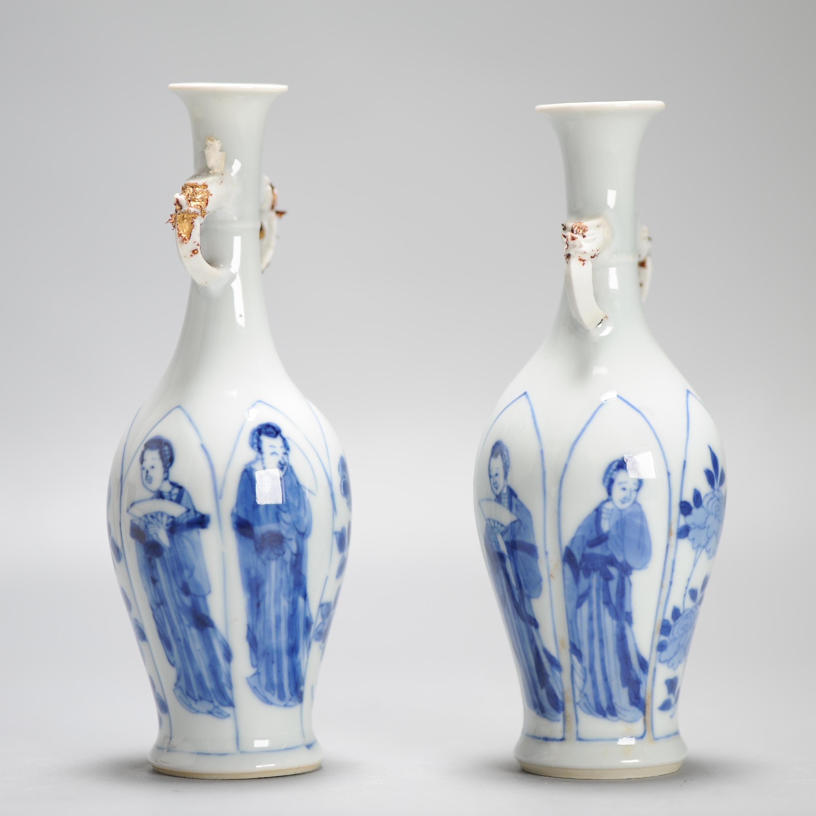 XVIIIe siècle et antérieur Vases chinois anciens avec scène figurative début de la période Kangxi en vente
