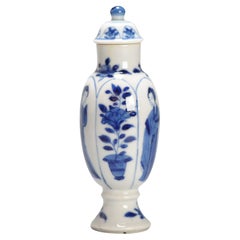 Antique Chinese Porcelain Vases With Figural Scene Early Kangxi Period China