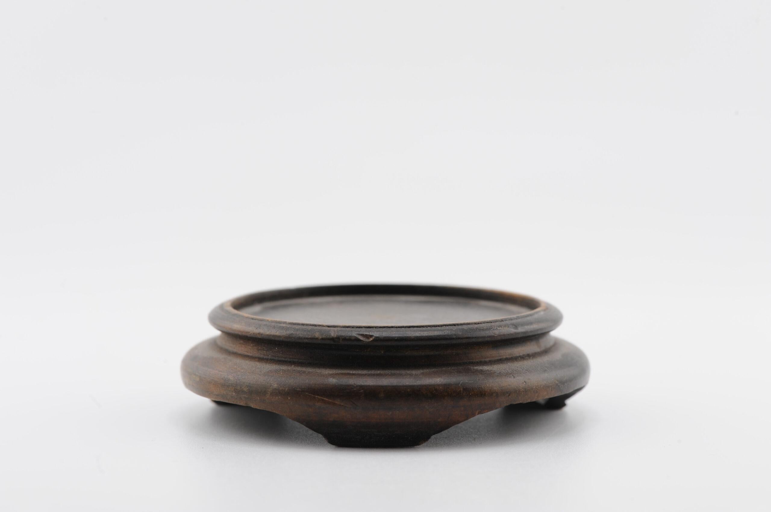 20th Century Antique Chinese Porcelain Wooden Miniature Stand, 19th / 20th C For Sale
