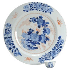 Antiguo Cargador Imari de Oro de Porcelana China Yongzheng Qianlong, Siglo XVIII