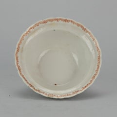 Antique Chinese Porcleain Klapmuts Famille Rose Flowers Dish Rare, 18th Century