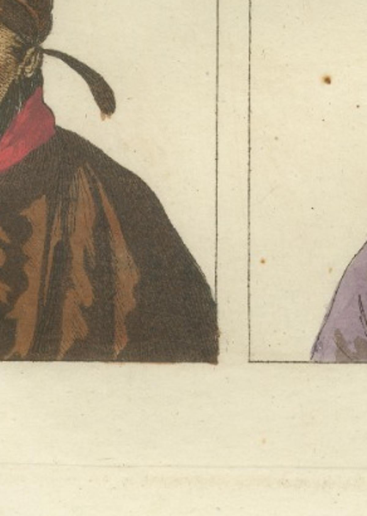 Antique Chinese Portraits Print – Confucius & Early Emperors, Ferrario, 1815