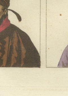 Antique Chinese Portraits Print – Confucius & Early Emperors, Ferrario, 1815