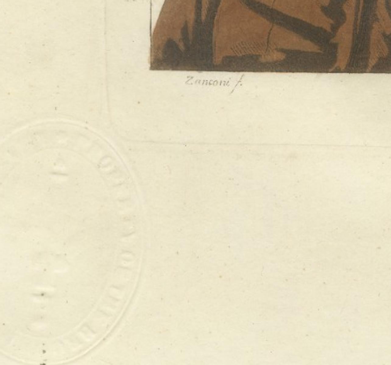 Antique Chinese Portraits Print – Confucius & Early Emperors, Ferrario, 1815