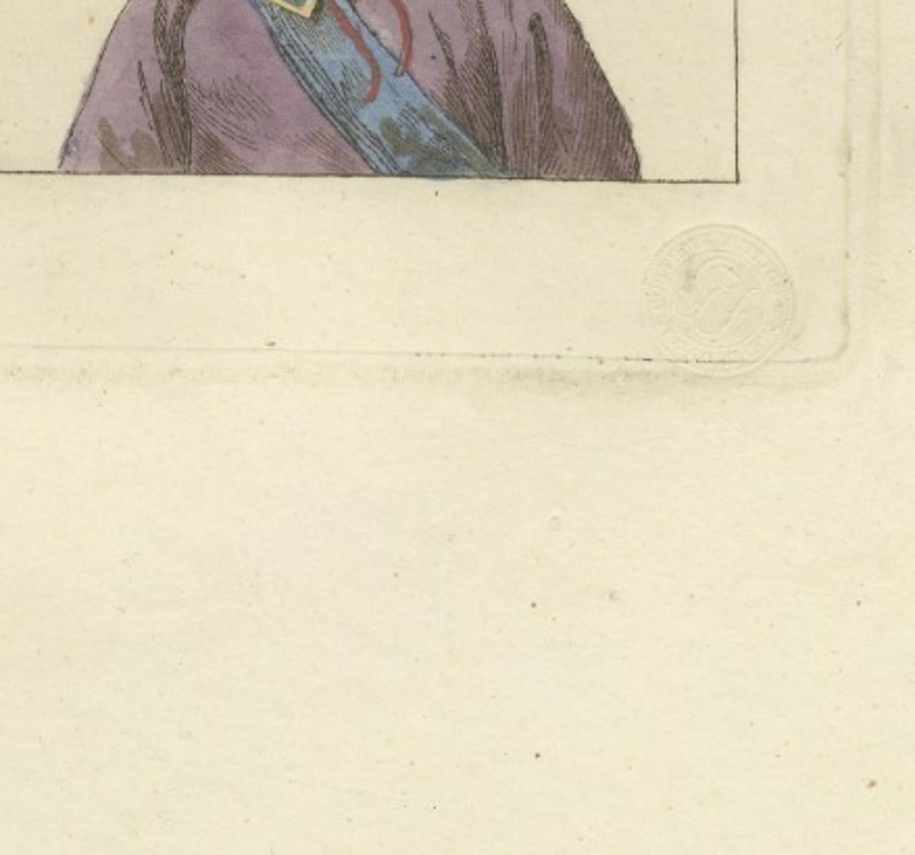 Antique Chinese Portraits Print – Confucius & Early Emperors, Ferrario, 1815