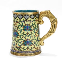 Antique Chinese Qianlong Period Cloisonné Enamel Mug or Tankard