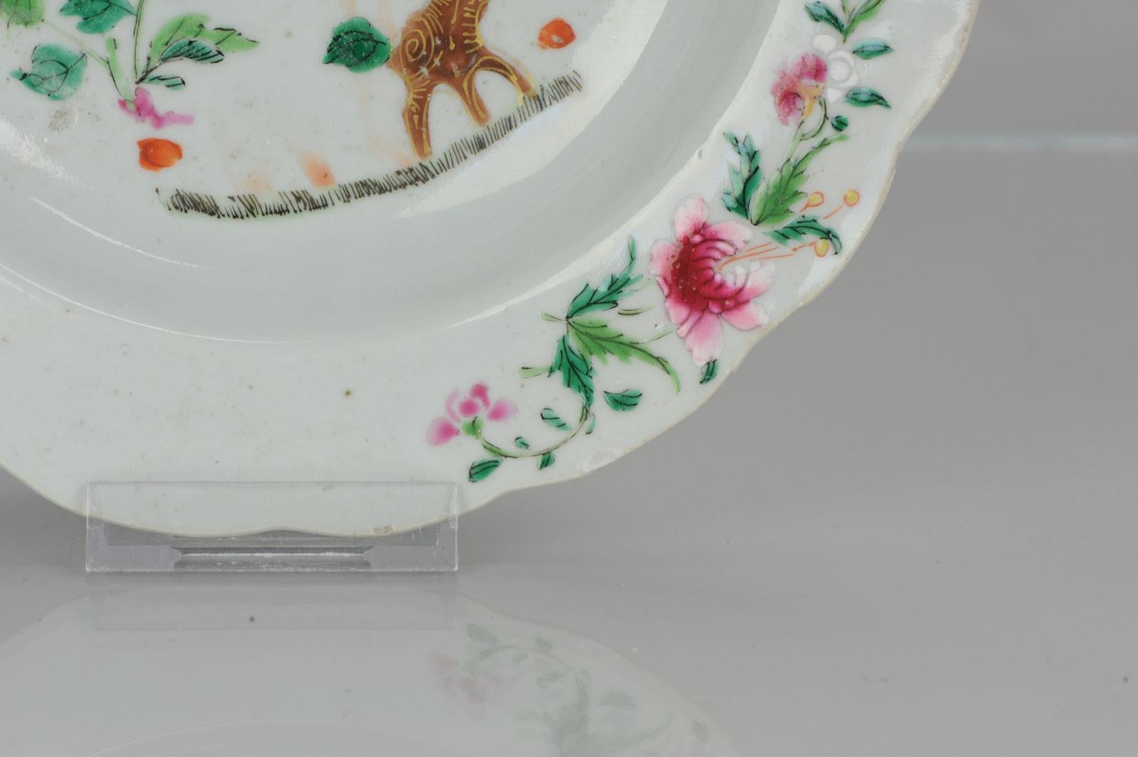 Qing Antique Chinese Qianlong Unusual Famille Rose Plate Tree Enamel, 18 Century For Sale