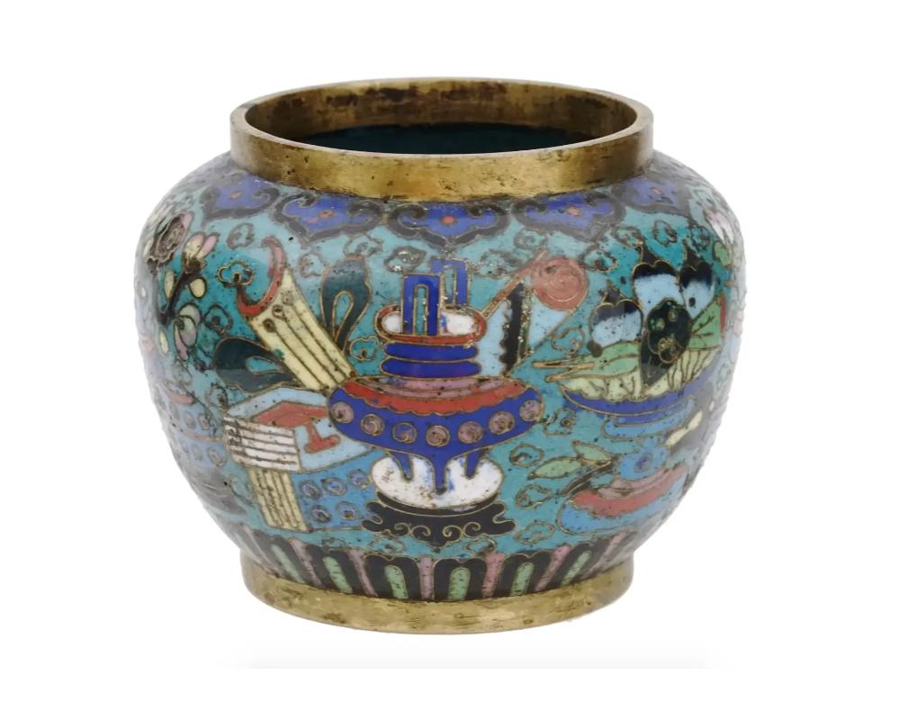 Cloissoné Antique Chinese Qing Cloisonne Miniature Vase