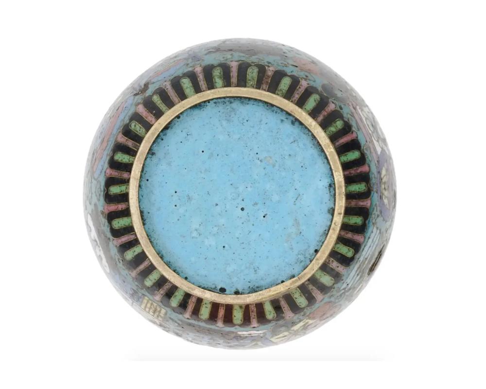 19th Century Antique Chinese Qing Cloisonne Miniature Vase