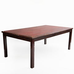 Lacquered Dinning Table with Original Burgundy Lacquer