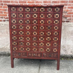 Antique Chinese Qing Dynasty 1800's 59-Drawer Apothecary Chest Herb Cabinet 58"H