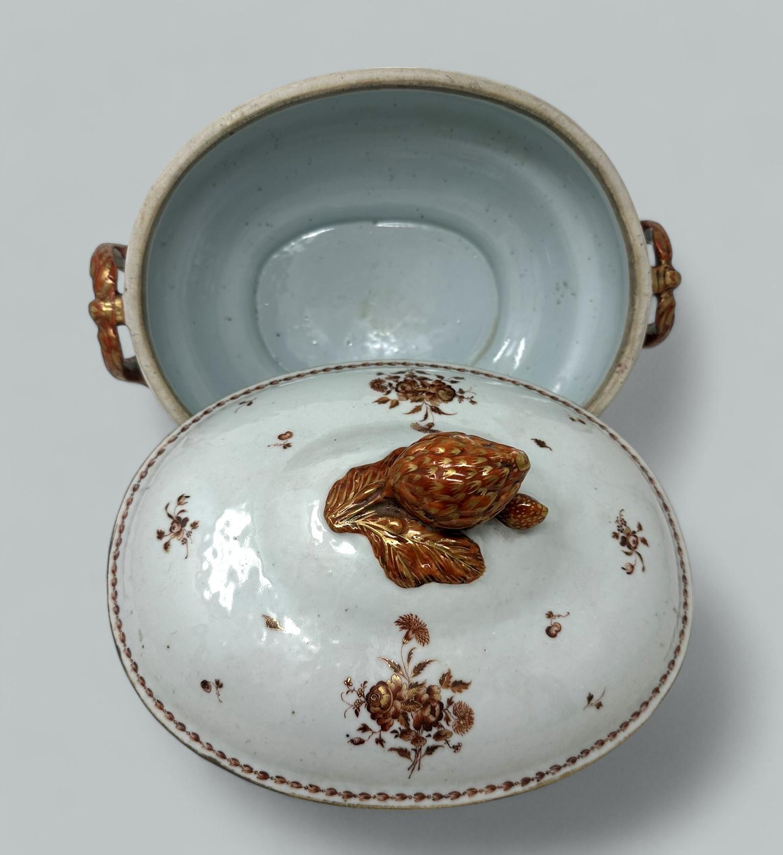 XVIIIe siècle Antique Soupière Qianlong en porcelaine de Canton Famille Rose de la Dynastie Qing 18 Ct en vente