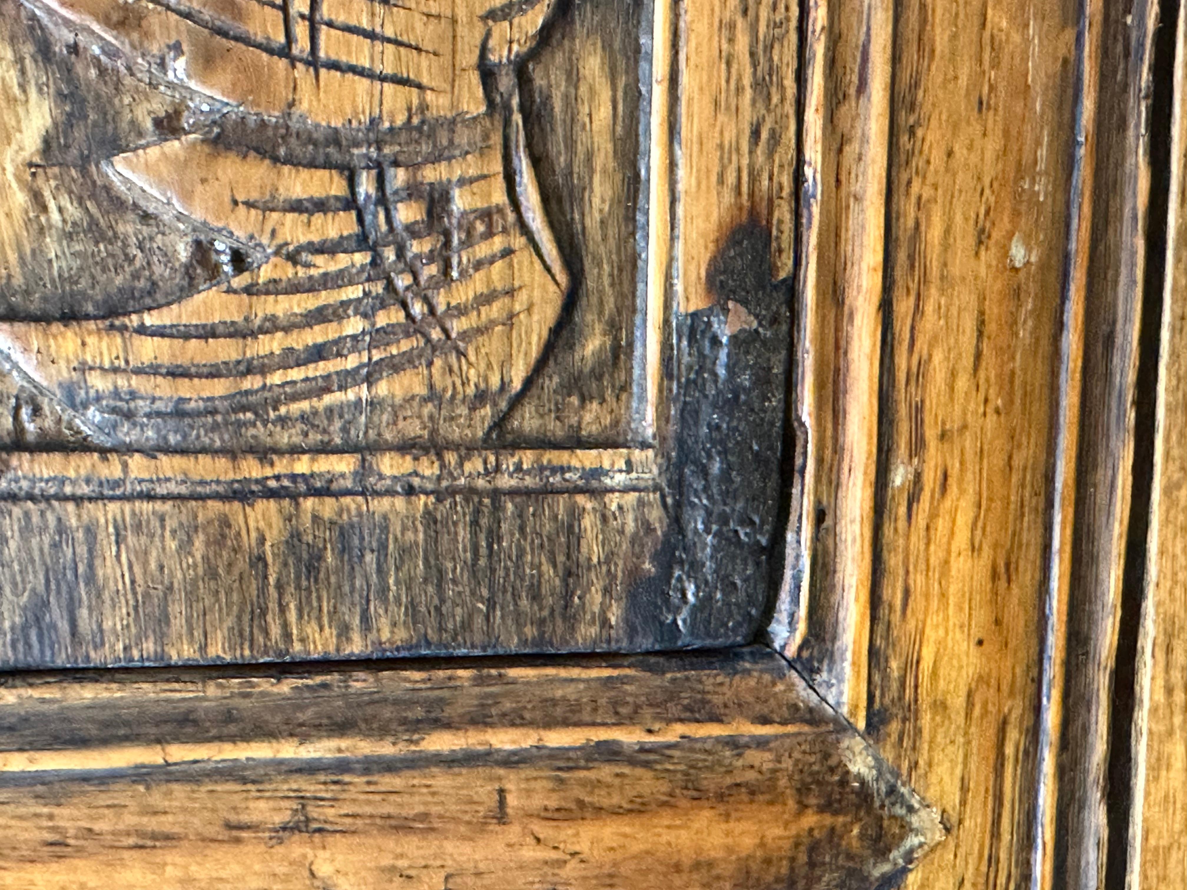Antigua consola china de la dinastía Qing Mesa Alter tallada 3/4