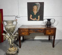 Antique Chinese Qing Dynasty Export Inlay Console Table, 3 Drawer Desk 1850s