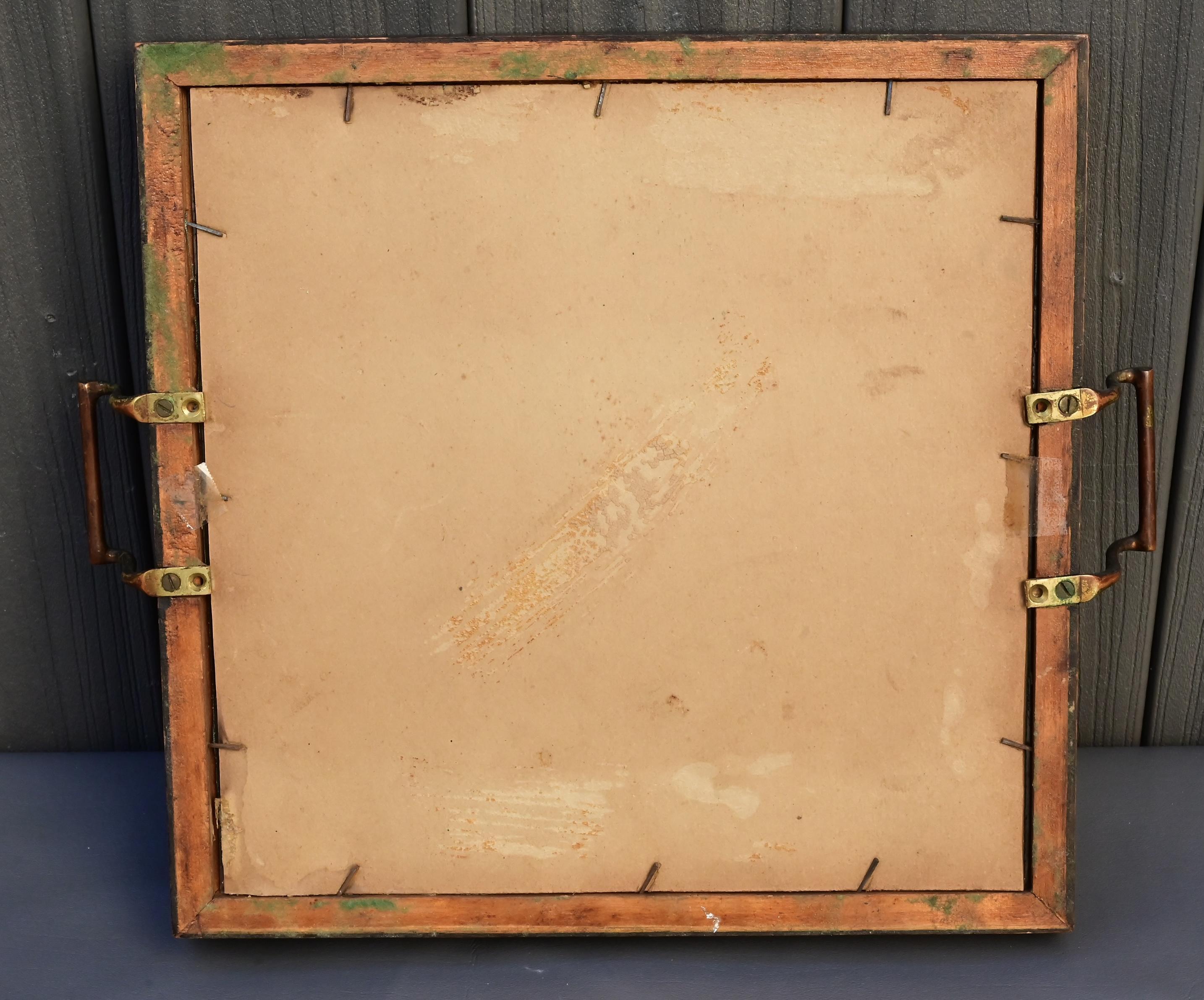 Ancien insigne de grade brodé en soie de la dynastie chinoise Qing, monté dans un plateau en vente 4