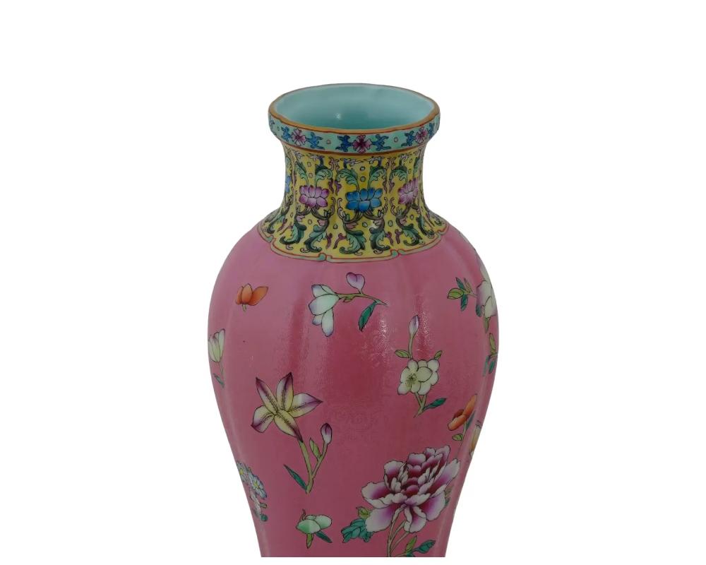 Antique Chinese Qing Famille Rose Porcelain Vase For Sale 3