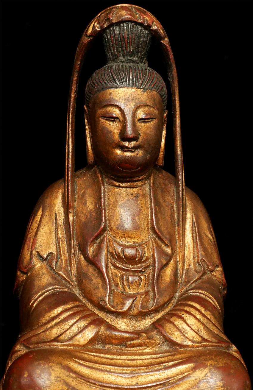 Antique Chinese Quanyin. Finely carved, and in superb condition. 6.25 inches tall - 7565.