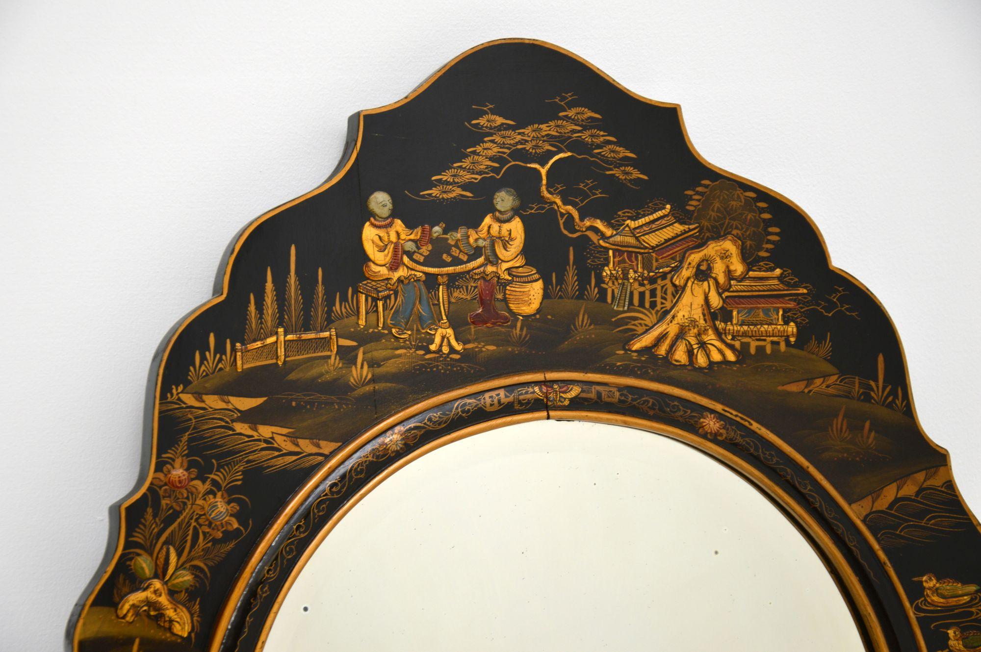 Antique Chinese Queen Anne Style Chinoiserie Mirror 4