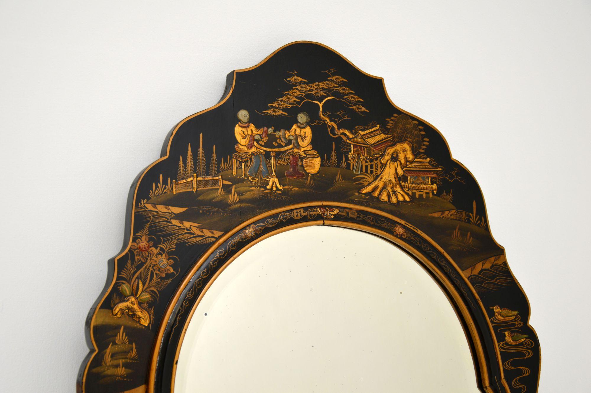 Antique Chinese Queen Anne Style Chinoiserie Mirror 6